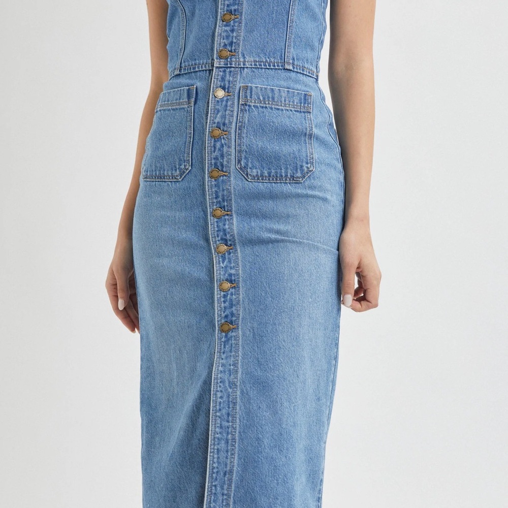 Rolla's Sailor Dress Azure Denim Midi Size M